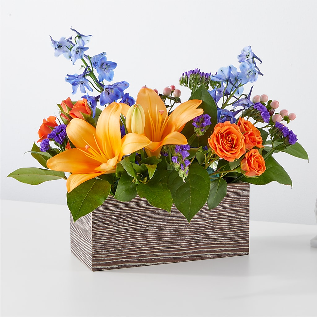 Radiant Citrus Box Bouquet – Menlo Florist, Menlo Park CA