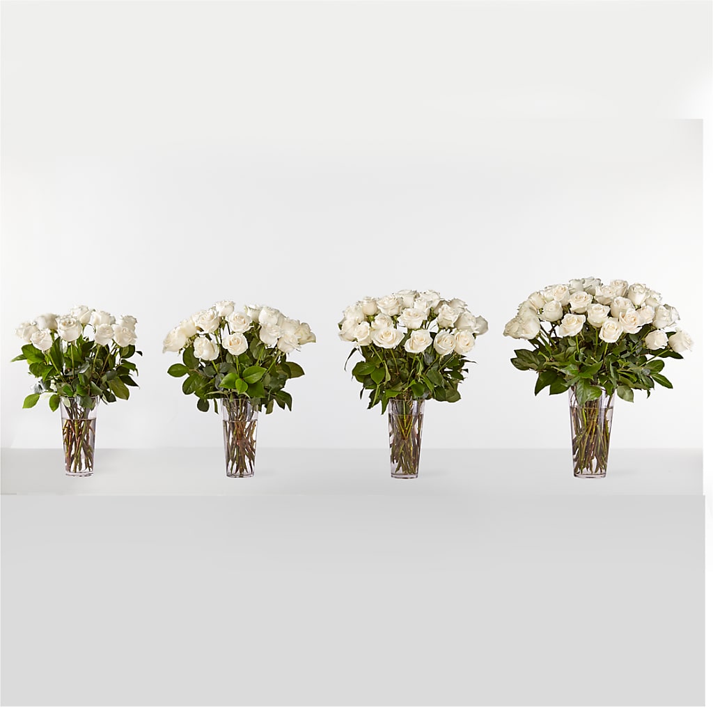 Long Stem White Rose Bouquet – Menlo Florist, Menlo Park CA