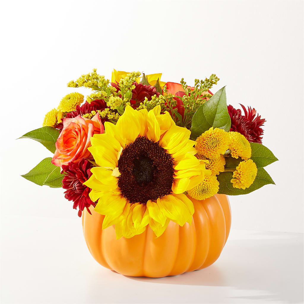 Golden Gourd Pumpkin Bouquet – Menlo Florist, Menlo Park CA