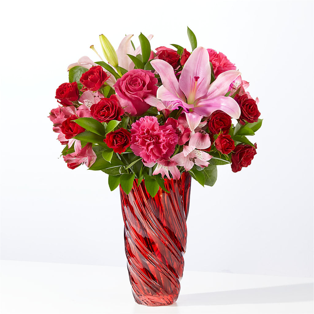 In Love Bouquet with Luxe Swirl Vase – Menlo Florist, Menlo Park CA