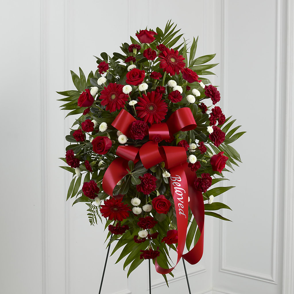Treasured Memories Standing Spray – Menlo Florist, Menlo Park CA