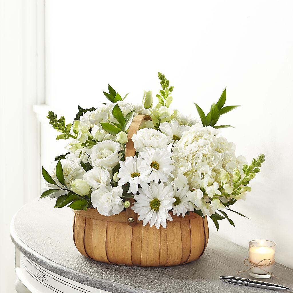 Pure Ivory Basket – Menlo Florist, Menlo Park CA
