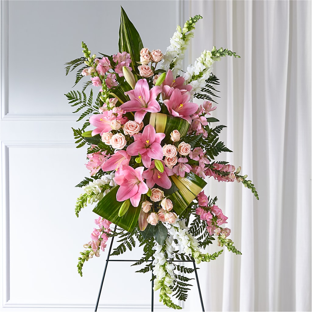 Elegant Embrace Standing Spray – Menlo Florist, Menlo Park CA