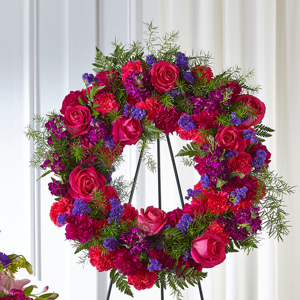 Calming Colors Wreath – Menlo Florist, Menlo Park CA