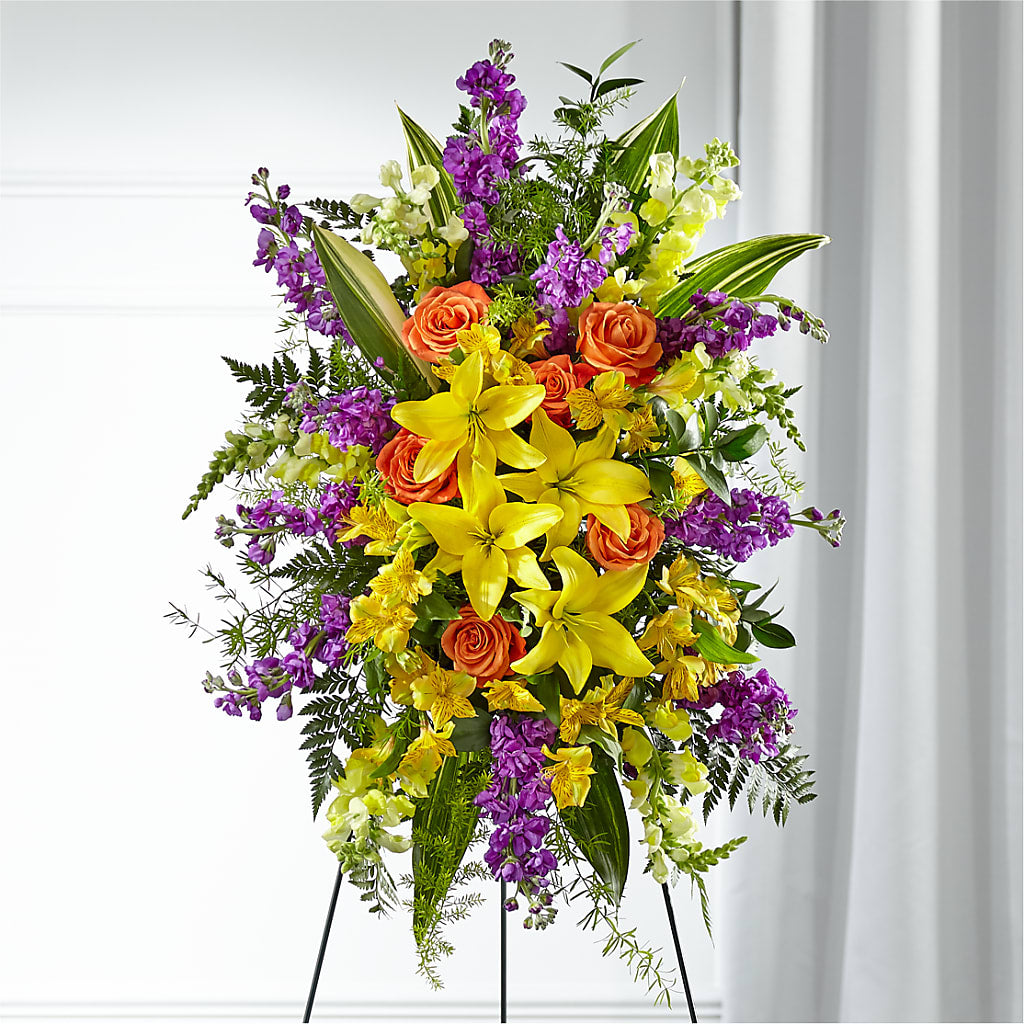 Thoughtful Prayers Standing Spray – Menlo Florist, Menlo Park CA