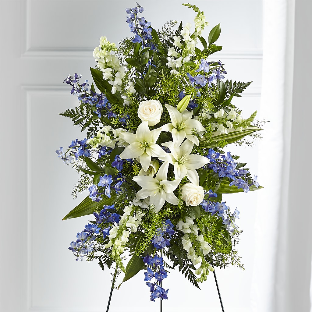 Faithful Friend Standing Spray – Menlo Florist, Menlo Park CA