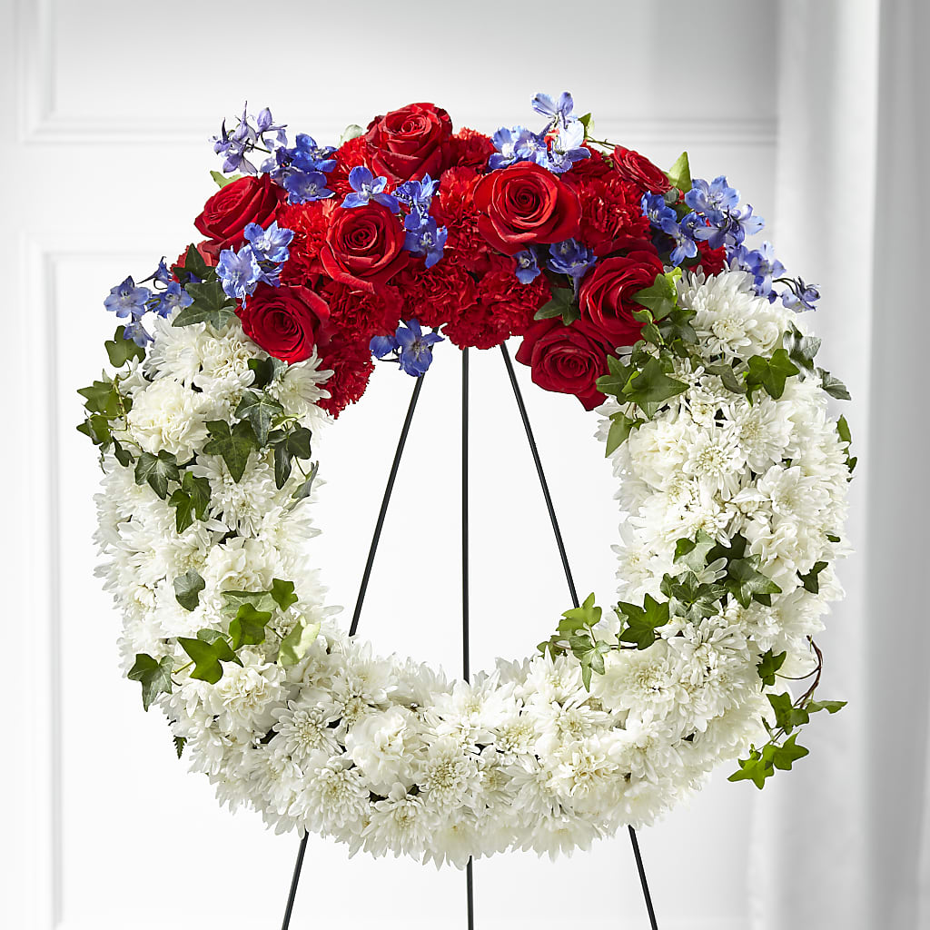 Patriotic Passion Wreath – Menlo Florist, Menlo Park CA