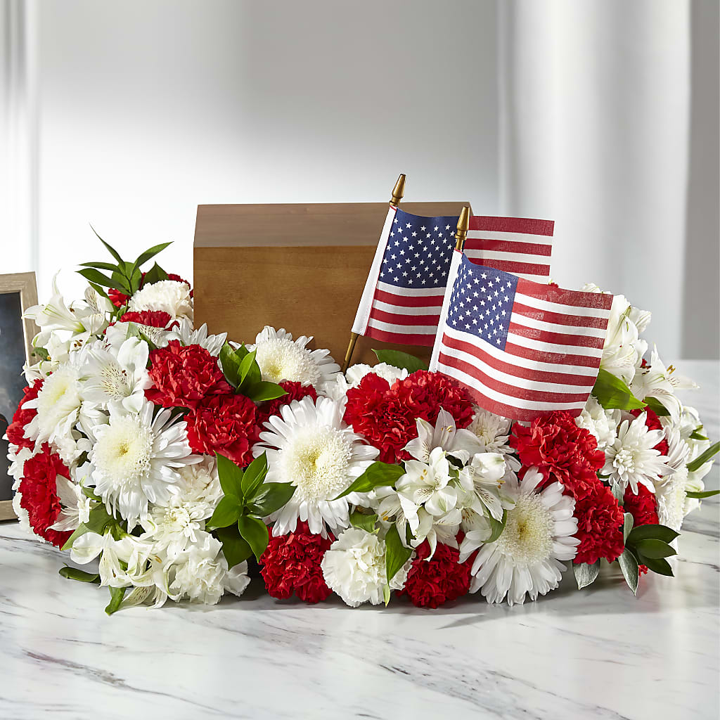 Spirit of Patriotism Cremation Adornment – Menlo Florist, Menlo Park CA