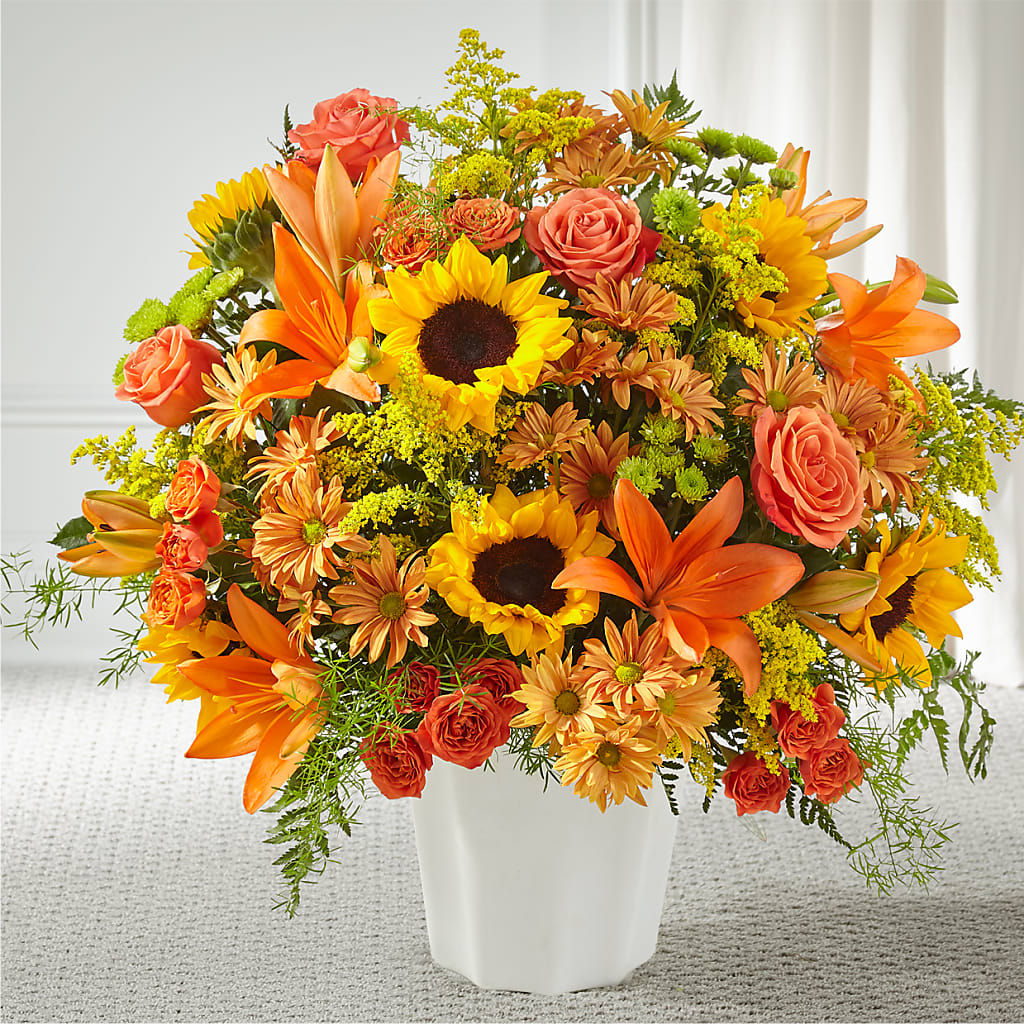 Harvest Thoughts Floor Basket – Menlo Florist, Menlo Park CA