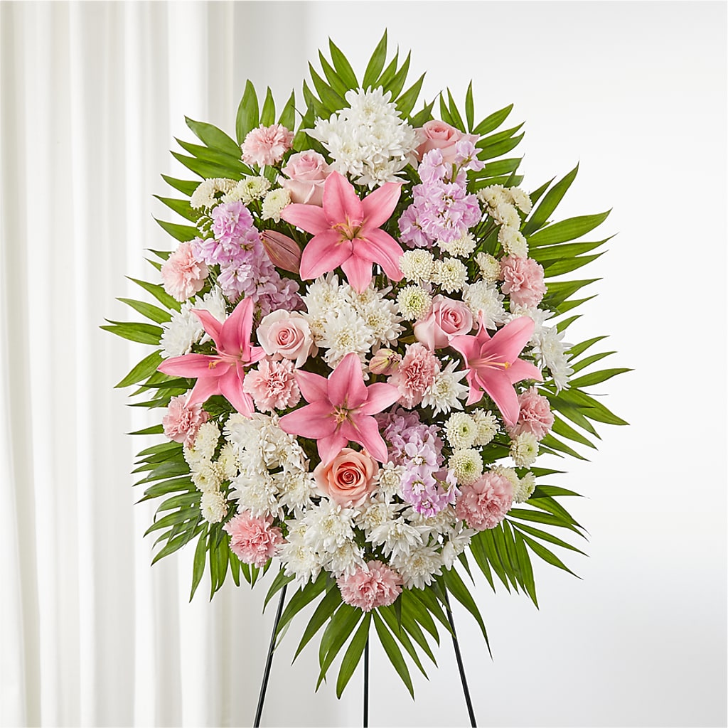 Offering Solace Standing Spray – Menlo Florist, Menlo Park CA