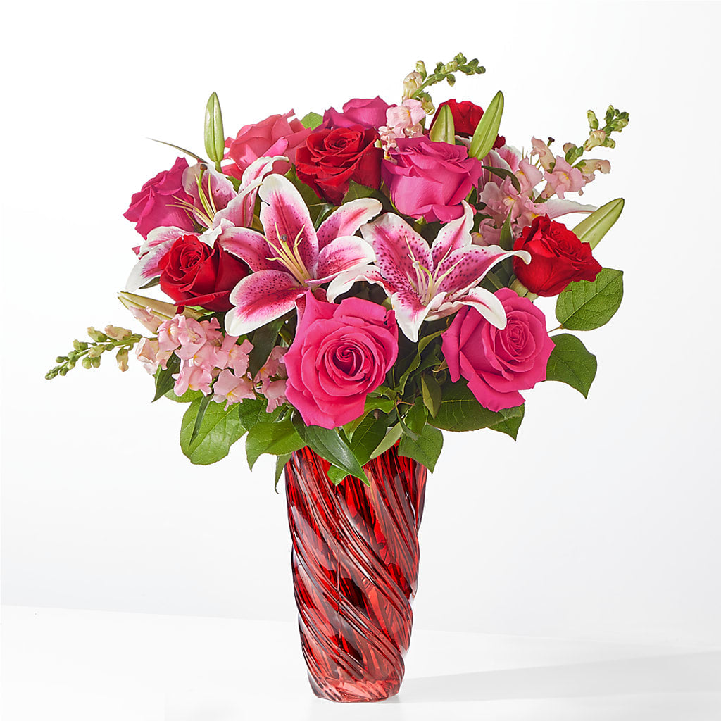 Always You Bouquet with Luxe Swirl Vase – Menlo Florist, Menlo Park CA