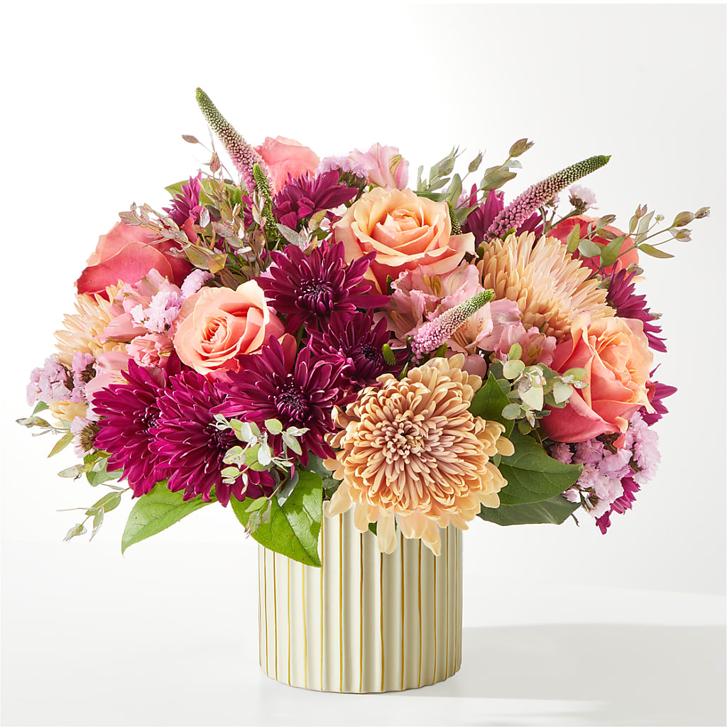 Berry Cobbler Bouquet with Ivory Vase – Menlo Florist, Menlo Park CA