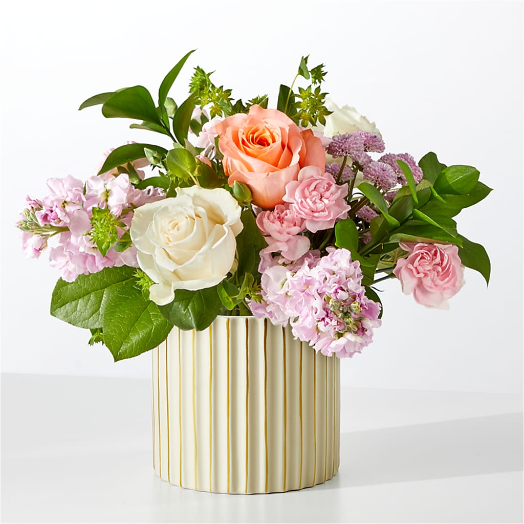 French Market Bouquet with Ivory Vase – Menlo Florist, Menlo Park CA