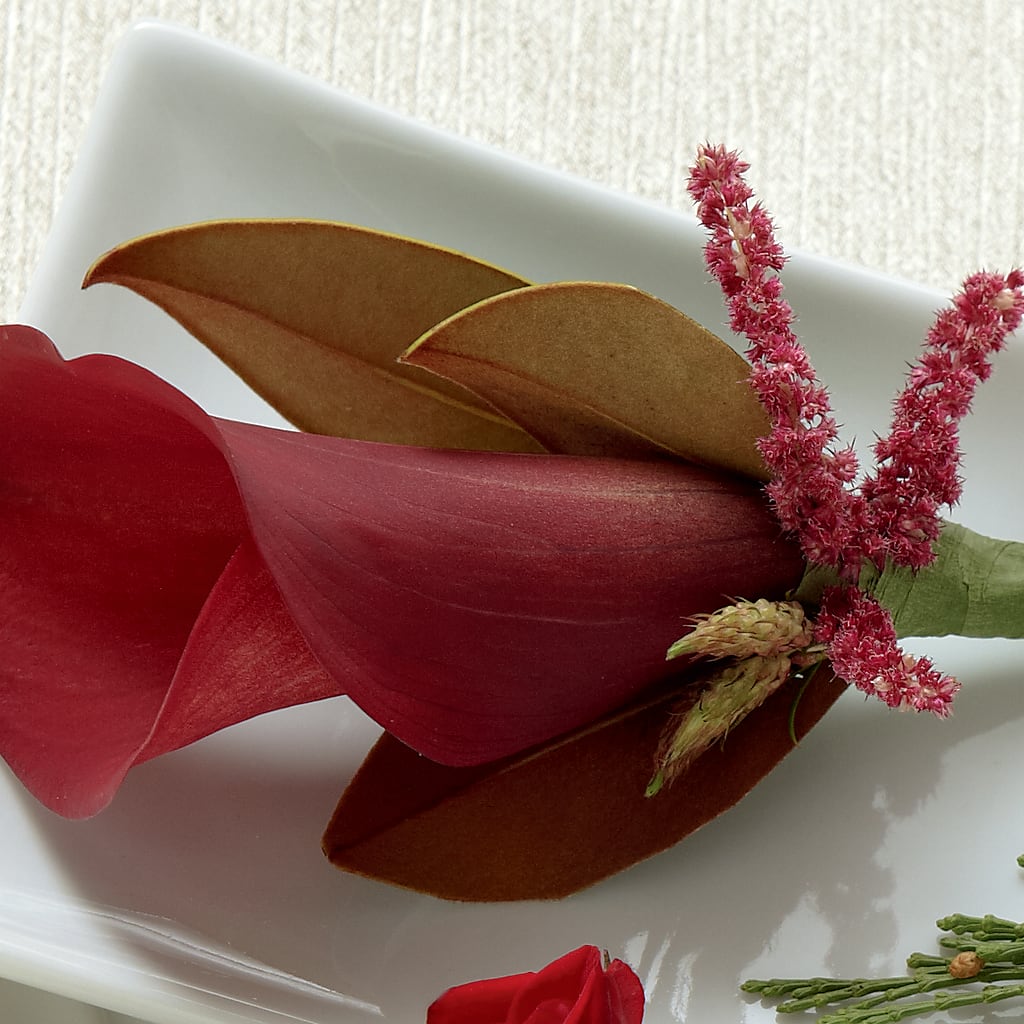 Red Calla Boutonniere – Menlo Florist, Menlo Park CA
