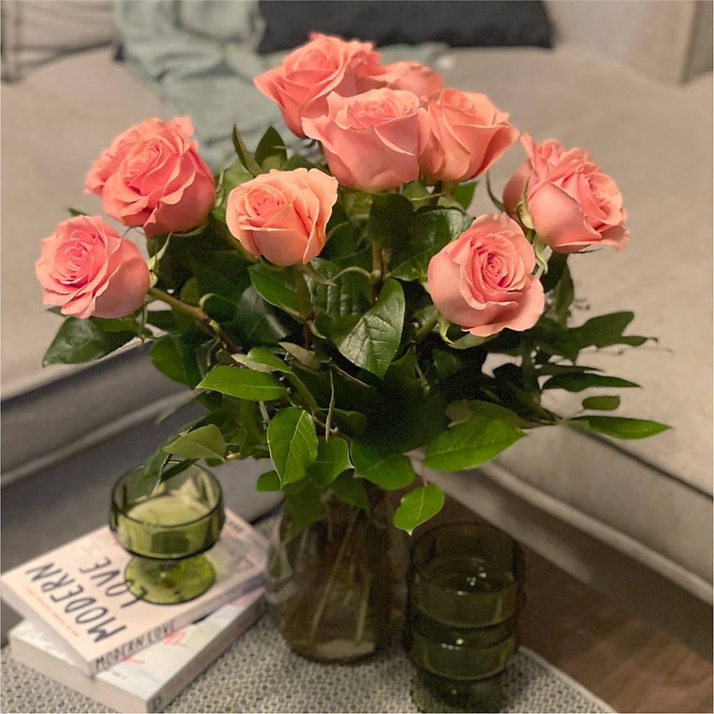 Long Stem Pink Rose Bouquet –  Menlo Florist, Menlo Park CA