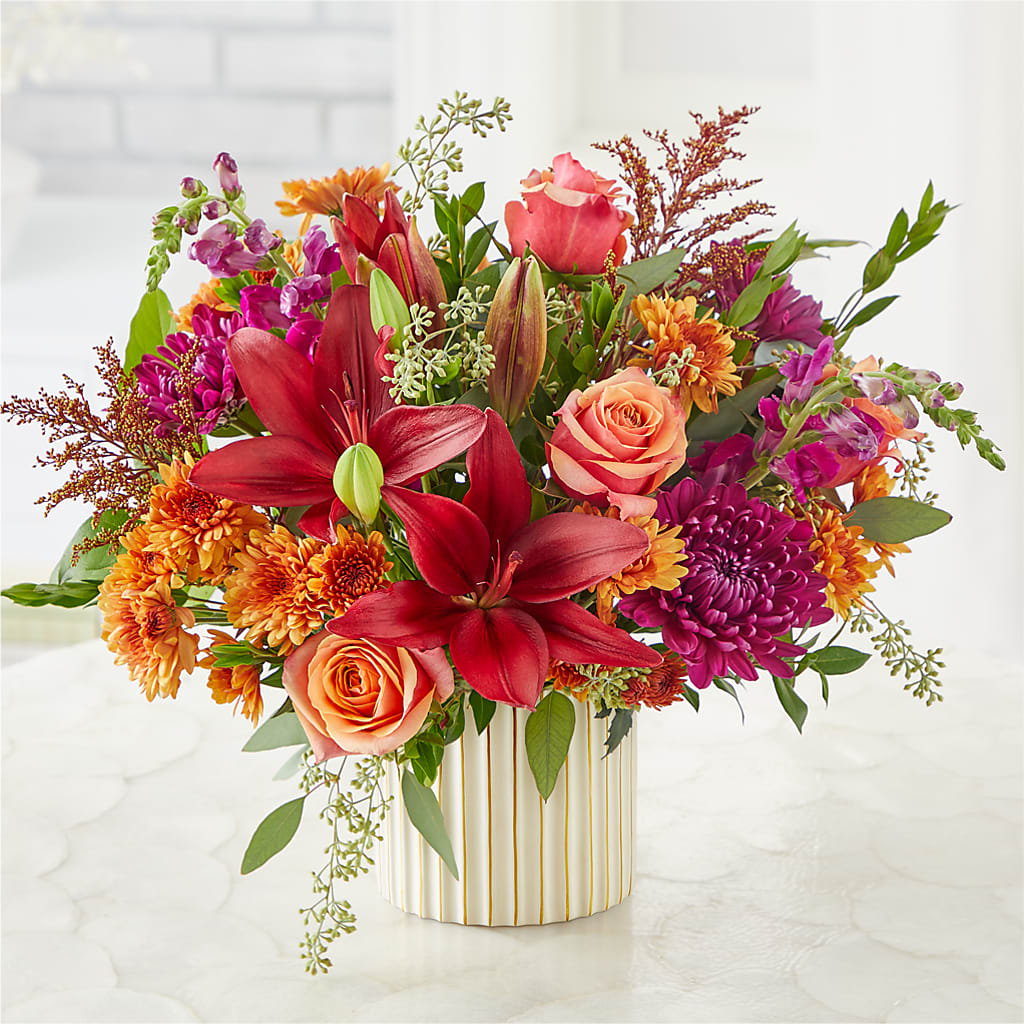 Burgundy Landscape Bouquet –  Menlo Florist, Menlo Park CA