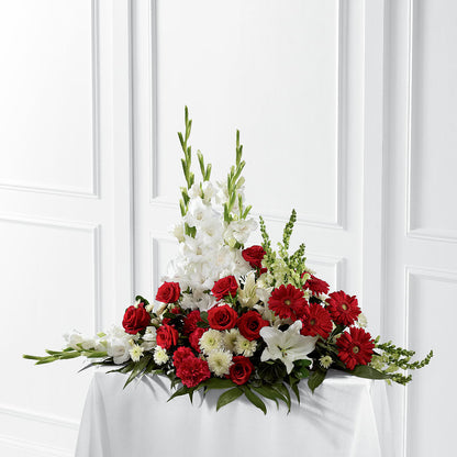 Crimson & White Arrangement –  Menlo Florist, Menlo Park CA