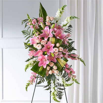 Elegant Embrace Standing Spray –  Menlo Florist, Menlo Park CA