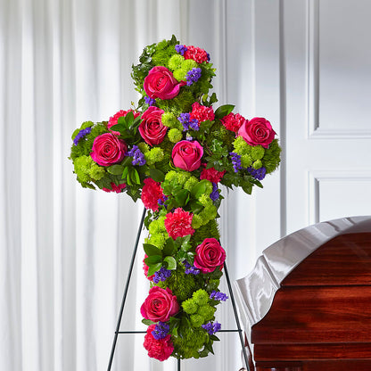 Tribute Rose Floral Cross –  Menlo Florist, Menlo Park CA