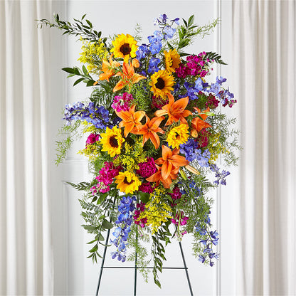 Sunlit Memories Standing Spray (Standard) –  Menlo Florist, Menlo Park CA