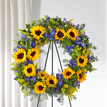 Bright Rays Wreath –  Menlo Florist, Menlo Park CA