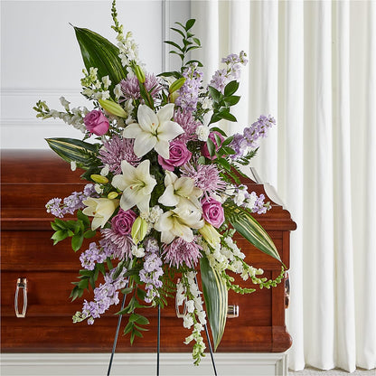 Grateful Hearts Standing Spray –  Menlo Florist, Menlo Park CA