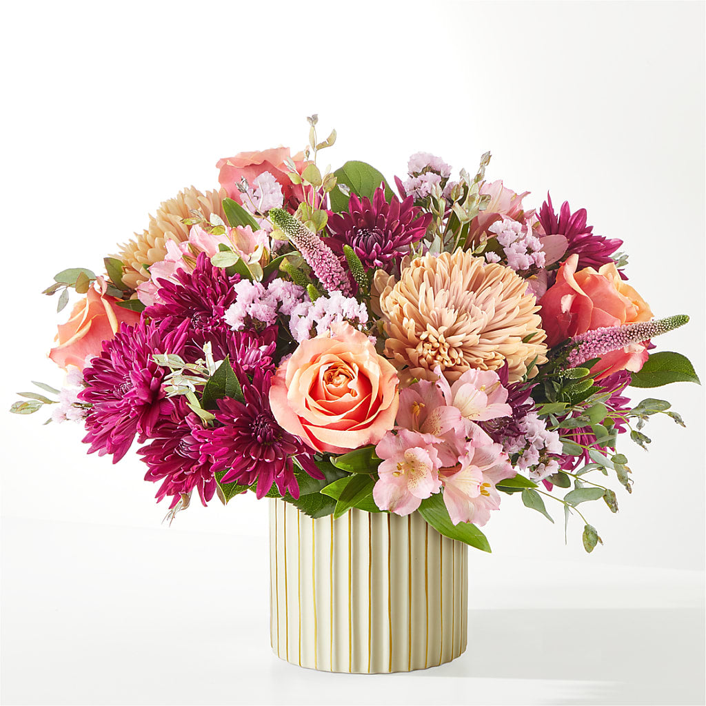 Berry Cobbler Bouquet with Ivory Vase –  Menlo Florist, Menlo Park CA