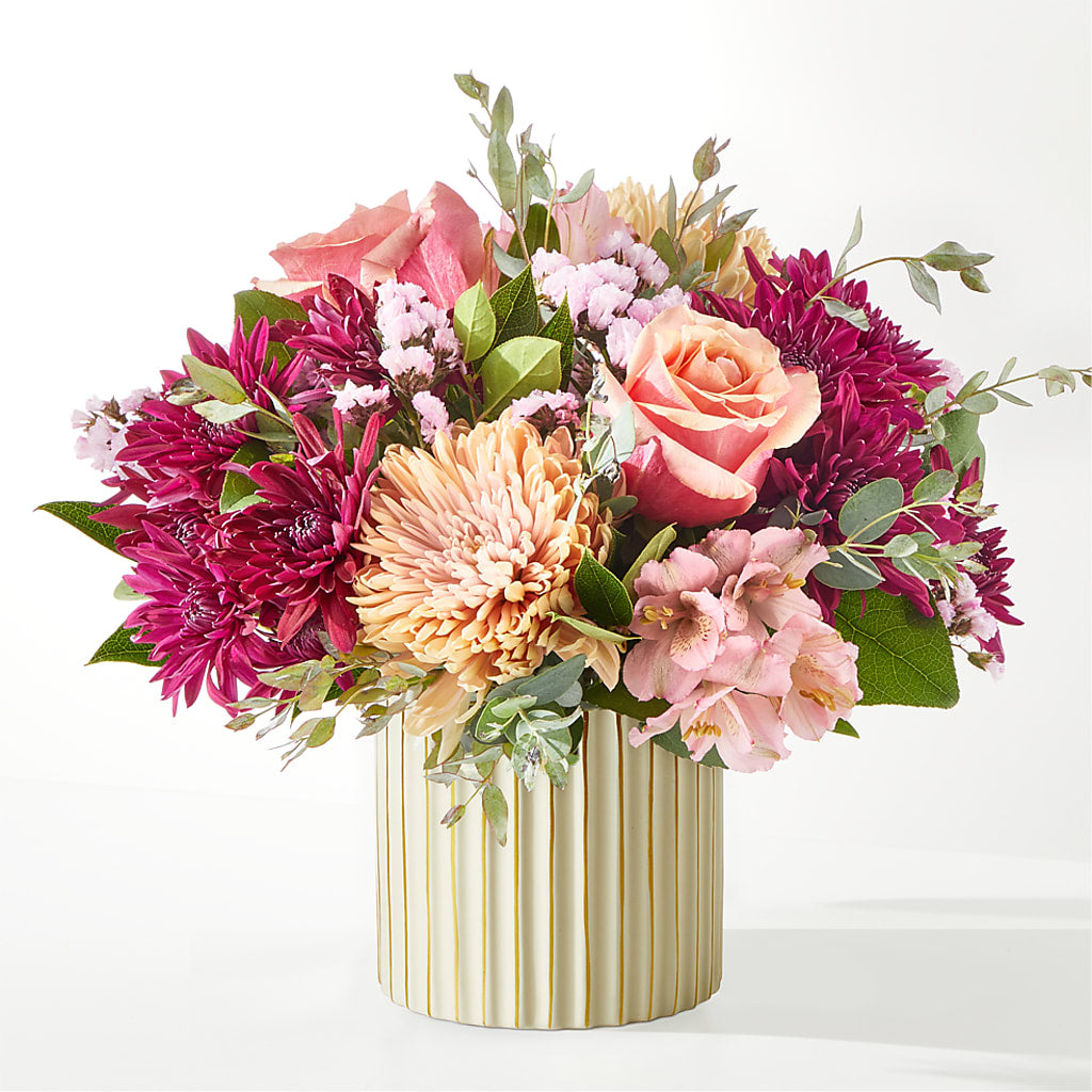 Berry Cobbler Bouquet with Ivory Vase –  Menlo Florist, Menlo Park CA