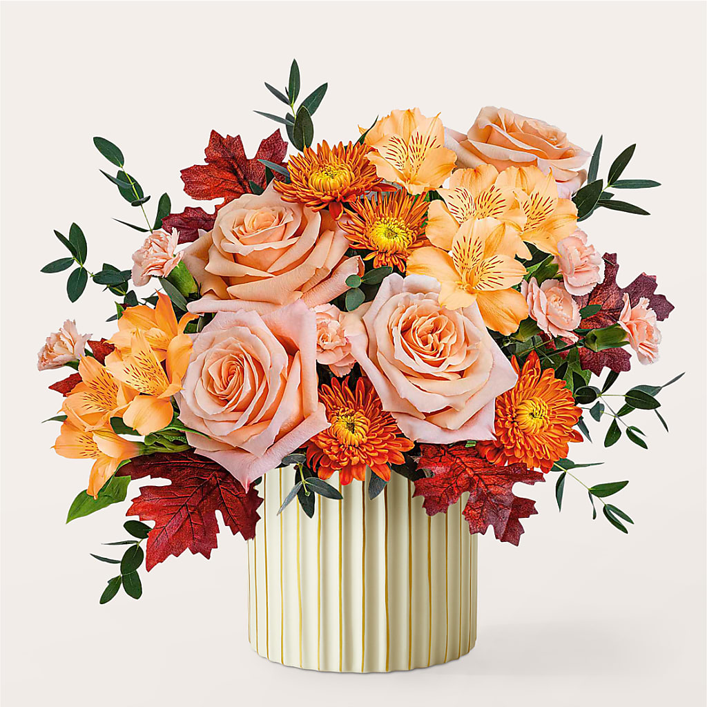 Spiced Latte Bouquet with Ivory Vase –  Menlo Florist, Menlo Park CA