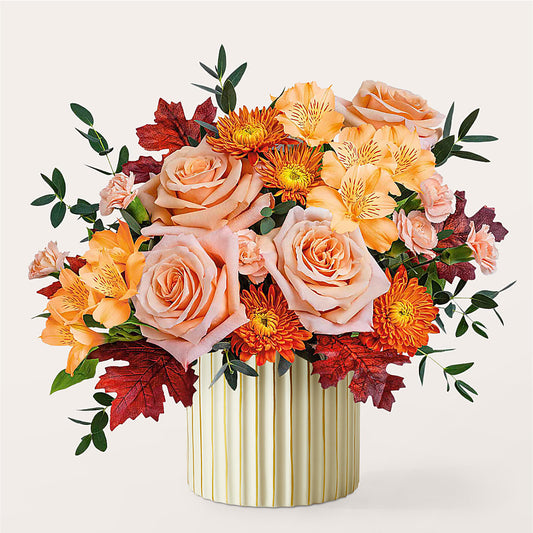 Spiced Latte Bouquet with Ivory Vase –  Menlo Florist, Menlo Park CA