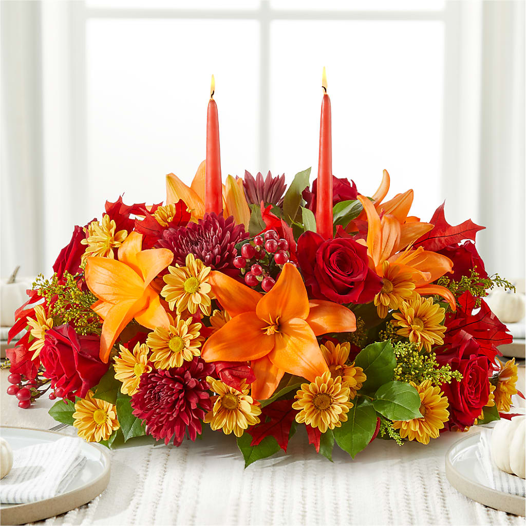 Autumn's Embrace Centerpiece –  Menlo Florist, Menlo Park CA
