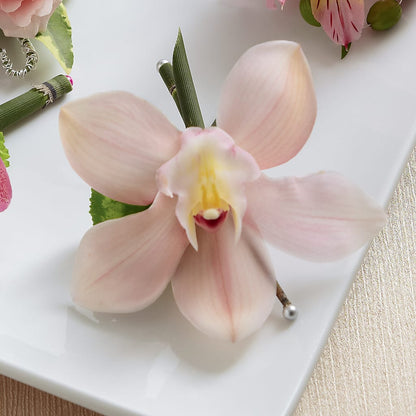 Pink Cymbidium Boutonniere –  Menlo Florist, Menlo Park CA