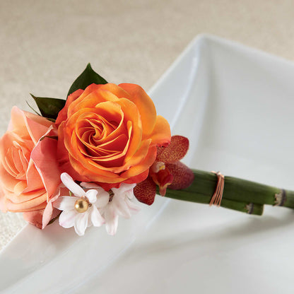 Sunset Dream Boutonniere –  Menlo Florist, Menlo Park CA