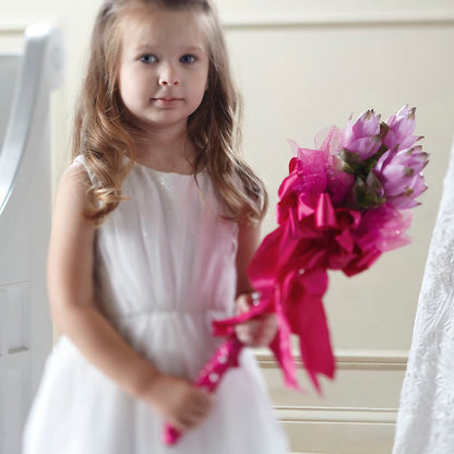 Sparkle Pink Flower Girl Bouquet –  Menlo Florist, Menlo Park CA